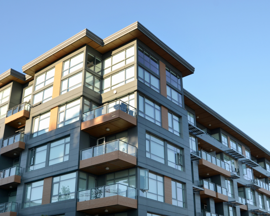 Residential complex with thermal break aluminium windows